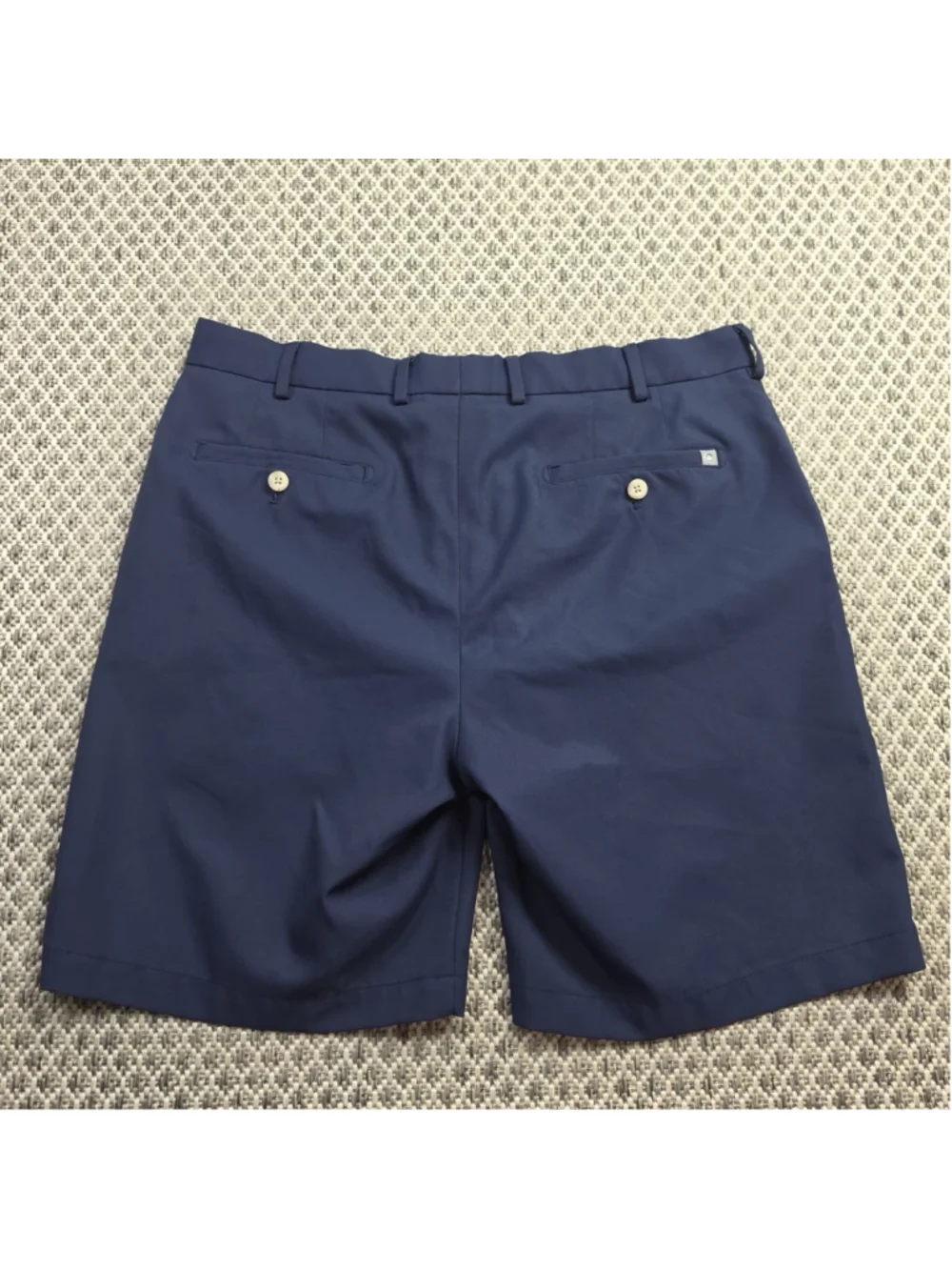 Peter Millar Men’s 35 Navy Blue Performance Golf Shorts Flat Front Stretch